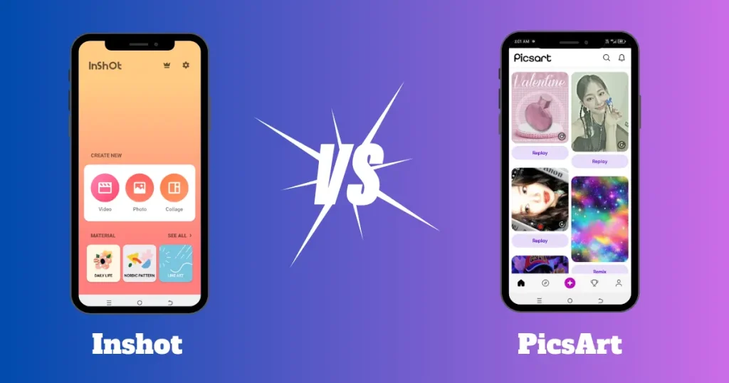 PicsArt vs. Inshot: User Interface