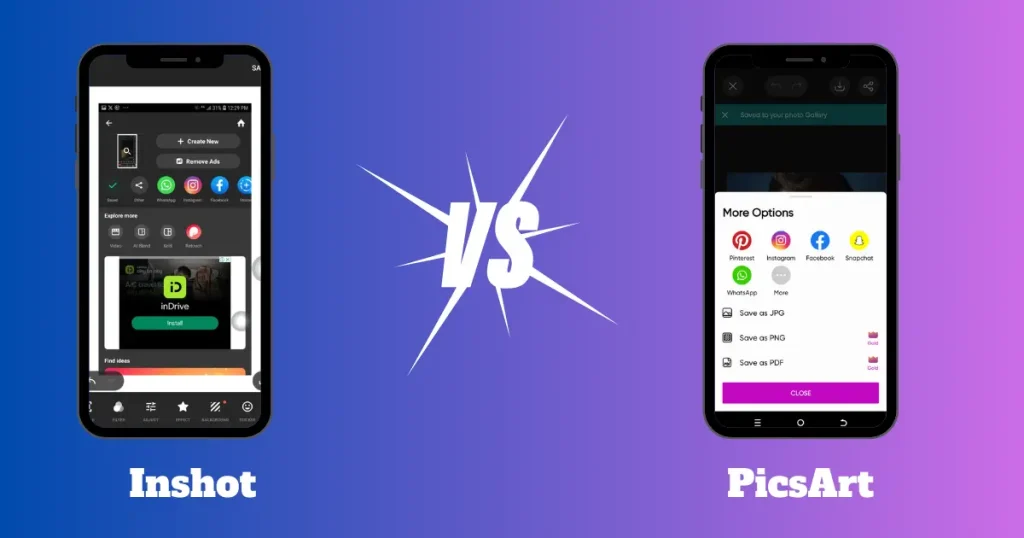 PicsArt vs. Inshot: Social Media Integration