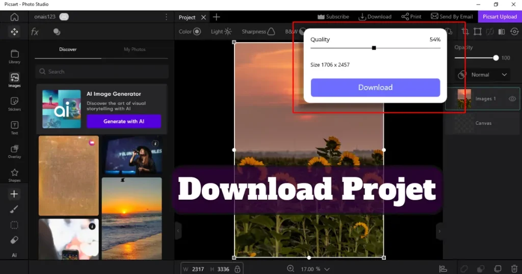 download projet ,PicsArt for MAC